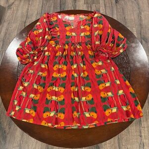 3598 Siesta O’clock Hot Sauce Dress Medium Tropical